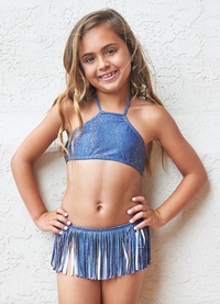 Pily Q HIgh Neck Fringe Bikini